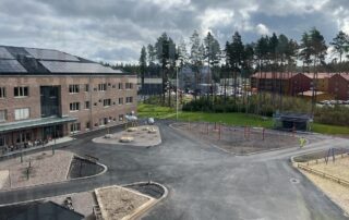 Anläggningsarbete av Markax, Hemlingby, Gävle. Finplanering av det nya området kv. Hemlingborg